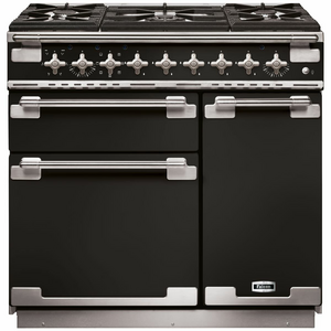 Falcon 90cm Elise Freestanding Dual Fuel Oven/Stove Black and Nickel ELS90DFBL