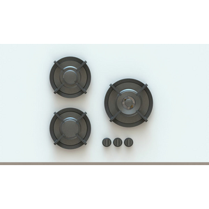 Pitt Capital 3 Burner Natural Gas Cooktop Black Brass CAPITAL3BTNG