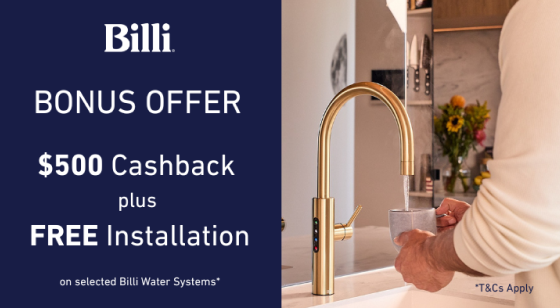 Billi Bonus Offer $500 Cashback plus Free Installation