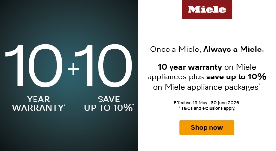 Miele 10 year warranty and save up to 10% promotion